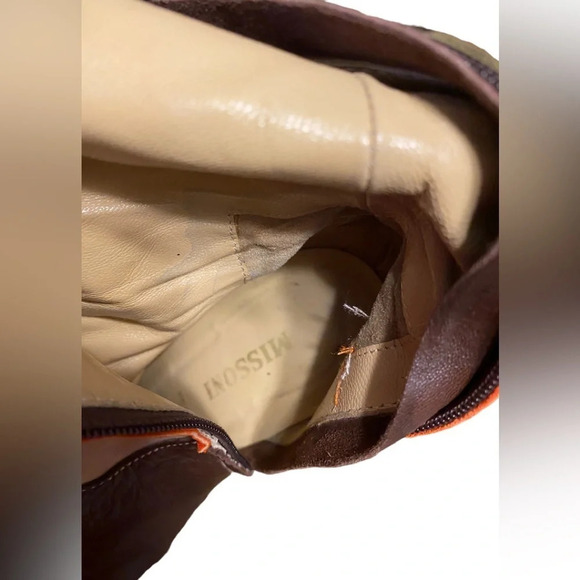 Missoni Leather Suede Chevron Zig Zag Boots - Picture 11 of 14